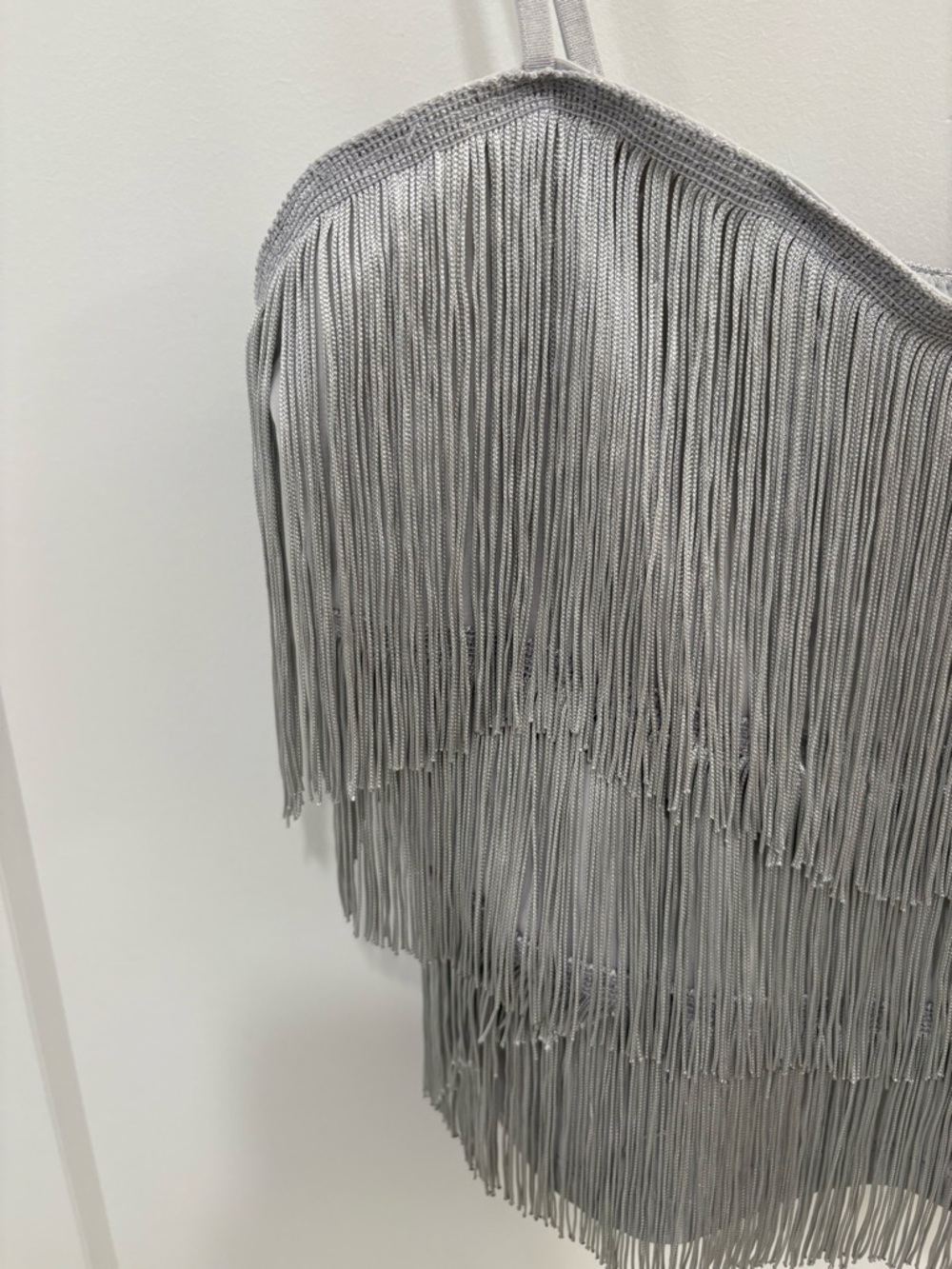 Free People Intimately Grey Silver Such A Catch Fringe Cropped Tank Size Small - Picture 3 of 14